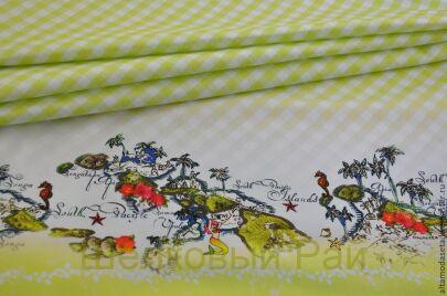 Хлопок с эластаном Ткань купонная (в-123)