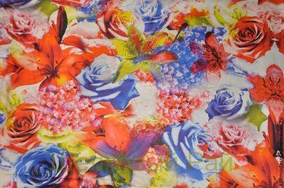 Хлопок с эластаном розы "Roberto Cavalli" (б-179)