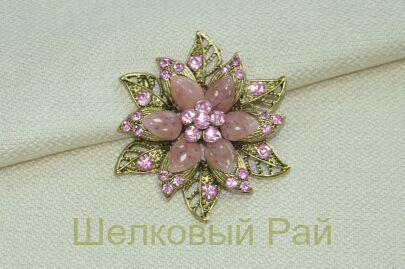 Брошь декоративная "Цветок" (цвет светло-розовый)