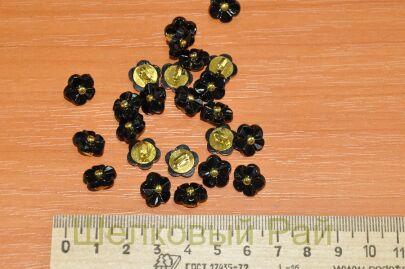 Пуговица блузочная "Цветок" (цвет черный)