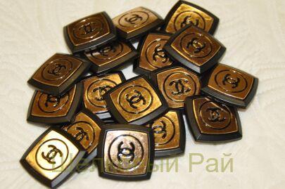 Пуговицы черные квадратные "Chanel" (к-21)