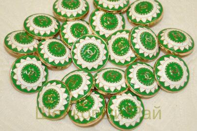 Пуговицы зеленые "Chanel" (к-28)