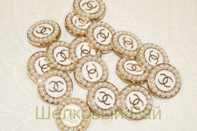 Пуговицы круглые с жемчугом "Chanel" (к-17)