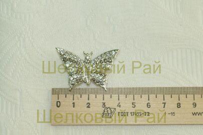 Брошь декоративная со стразами "Бабочка"