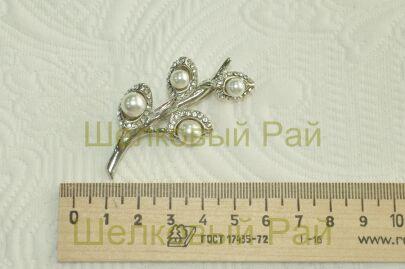 Брошь декоративная "Ветка жемчуга"