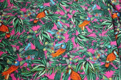 Хлопок с эластаном "Райская птица" (в-130)