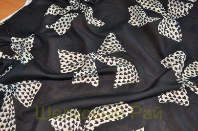 Батист хлопковый с бантами