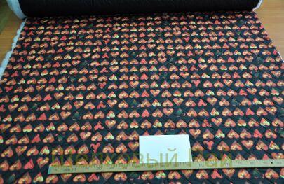 Курточная стеганная ткань с сердечками (д-1323)