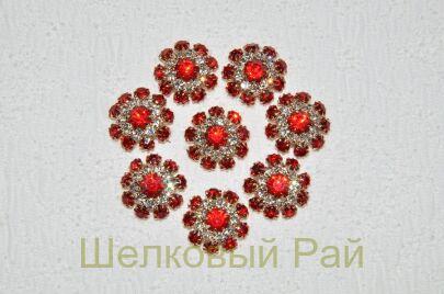 Пуговицы со стразами (к-05) (цвет красный)