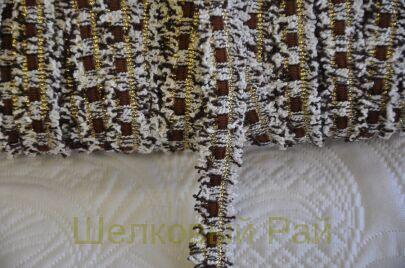 Тесьма коричневая с золотом 1,5 см "Chanel" (д-1443)