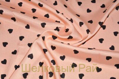 Шелк твил сердечки "Valentino" (д-913)