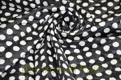 Курточная ткань в белый горошек (д-1324)