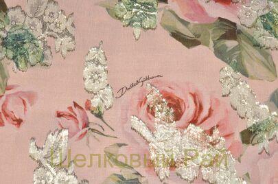 Шелк филькупе с золотом "Dolce&Gabbana" (д-940)