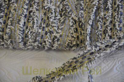 Тесьма серого цвета с золотом "Chanel" 2,0 см (д-1441)