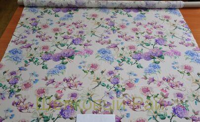 Крепдешин шелковый гортензии (д-1253)