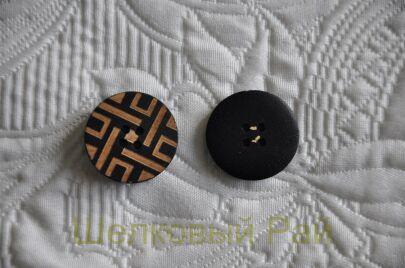 Пуговицы деревянные на прокол "Fendi" (д-1085)