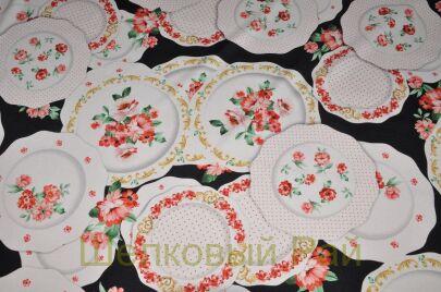 Шелк-стрейч крепдешин тарелки "Dolce&Gabbana" (д-628)