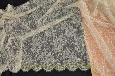 Тонкое кружево "Solstiss" (цвет кремовый) (б-229)