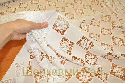 Макраме белое ромбы (к-11)