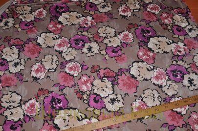 Микрофибра трикотажная цветы сиреневые (д-1349)