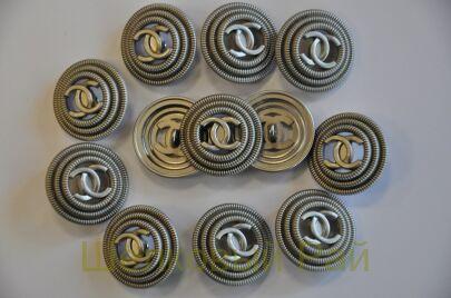 Пуговицы "Chanel" металл серый 23 мм (д-1436)