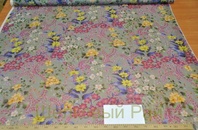 Шифон шелк цветы (д-1212)