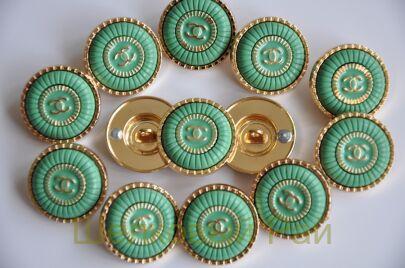 Пуговицы Chanel 22 мм цвет зеленый (д-1431)