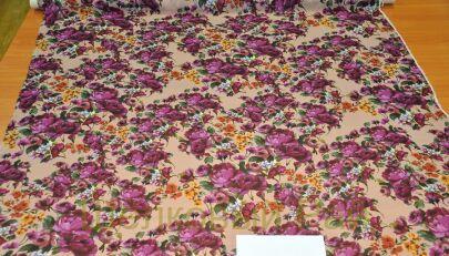 Жоржет стрейч с цветами (д-1179)