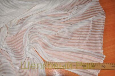 Шелк белый в полоску "Sergio Rossi" (е-28)