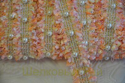 Тесьма коралловая с жемчугом "Chanel" 2,5 см (д-1454)