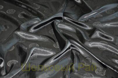 Подкладочная ткань черная "Versace" (д-976)