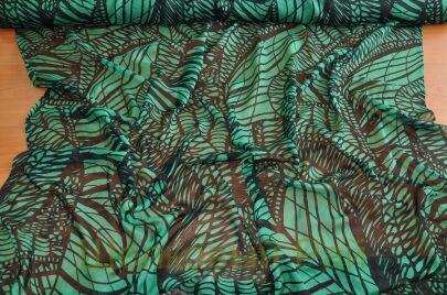 Шифон шелковый "Marina Rinaldi" изумрудный цвет (ж-20)