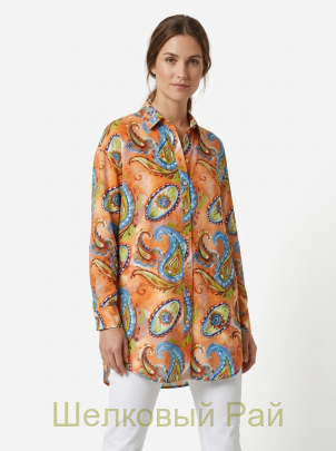 Плотный шелк стрейч пейсли "Etro" 19 момми (д-1479)