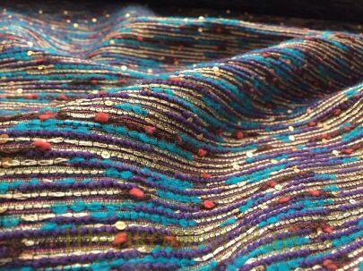 Ткань шанель с пайетками "CHANEL" (д-420)